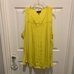 Bright yellow flowy shirt sleeveless shirt